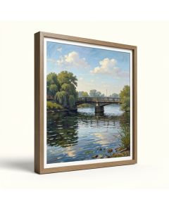 `` The Bridge At Argenteuil 1874 '' By Claude Monet Framed Painting Print On Wrapped Canvas (synthetic illustration; no displayed measurements)