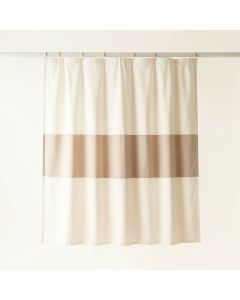 Cedar Bluff Shower Curtain Hanging Flat From A Plain Rod - Cream (synthetic illustration; no displayed measurements)