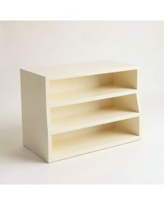 Hazel Arc Low Bookcase - Cream (synthetic illustration; no displayed measurements)