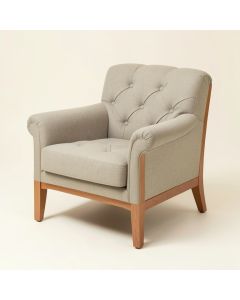 Jayde 30 '' Wide Tufted Linen Armchair (synthetic illustration; no displayed measurements)
