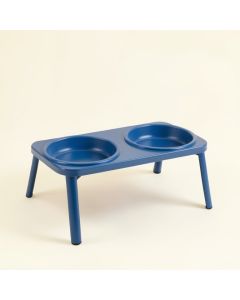 Elm Bend Pet Feeding Stand With Two Plain Empty Bowls - Blue (synthetic illustration; no displayed measurements)