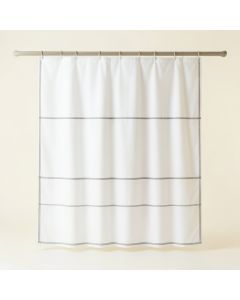 Briar Brook Shower Curtain Hanging Flat From A Plain Rod - White (synthetic illustration; no displayed measurements)