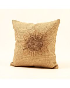 Sunflower Jute Throw Pillow (synthetic illustration; no displayed measurements)