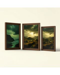 Storm In Evening Light - 3 Piece Picture Frame Photograph Print Set On Acrylic (synthetic illustration; no displayed measurements)
