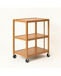 Olive Bend Empty Rolling Workshop Cart - Terracotta (synthetic illustration; no displayed measurements)