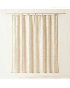 Cove Crest Shower Curtain Hanging Flat From A Plain Rod - Cream (synthetic illustration; no displayed measurements)