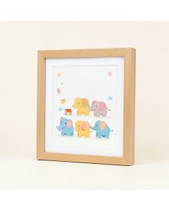 Elihu Baby Elephants Framed Art (synthetic illustration; no displayed measurements)