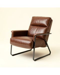 Hadler 30 '' Wide Top Grain Leather Lounge Chair (synthetic illustration; no displayed measurements)