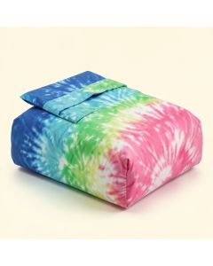 70S Party Peace And Love Tie Dye Effect Funky Color Splash Duvet Cover Set (synthetic illustration; no displayed measurements)