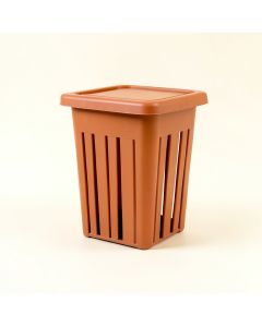Fern Crest Closed Garden Compost Bin - Terracotta (synthetic illustration; no displayed measurements)