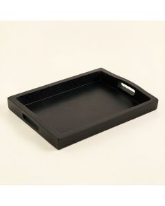 Oak Branch Serving Tray - Black (synthetic illustration; no displayed measurements)