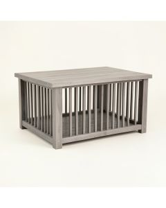 Pine Dell Empty Furniture-Style Pet Crate - Gray (synthetic illustration; no displayed measurements)