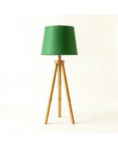 Ash Dell Floor Lamp With A Plain Fabric Shade - Green (synthetic illustration; no displayed measurements)