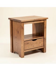 Rabun Solid Wood Trestle End Table With Storage (synthetic illustration; no displayed measurements)