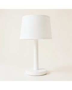 Moss Dale Table Lamp With A Plain Fabric Shade - White (synthetic illustration; no displayed measurements)