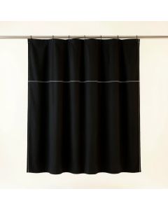Hazel Bridge Shower Curtain Hanging Flat From A Plain Rod - Black (synthetic illustration; no displayed measurements)
