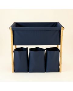 Aspen Crossing Laundry Sorting Station With Plain Removable Bags - Navy (synthetic illustration; no displayed measurements)