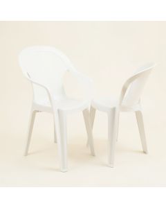 George Oliver Plastic Dining Chair For Dining Room , Outdoor Plastic Chair ( Set Of 2 White ) (synthetic illustration; no displayed measurements)
