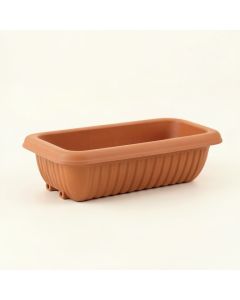 Alder Bluff Empty Railing Planter With Integral Brackets - Terracotta (synthetic illustration; no displayed measurements)
