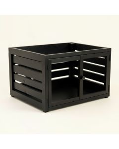 Sage Edge Empty Furniture-Style Pet Crate - Black (synthetic illustration; no displayed measurements)