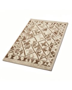 Coulombe Geometric Tufted Wool Beige/Brown Area Rug (synthetic illustration; no displayed measurements)
