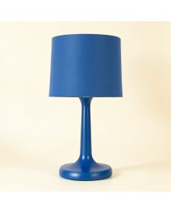 Hill Brook Table Lamp With A Plain Fabric Shade - Blue (synthetic illustration; no displayed measurements)