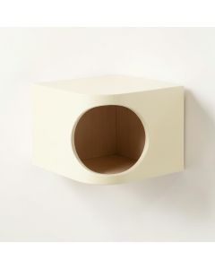Oak Edge Wall-Mounted Cat Perch - Cream (synthetic illustration; no displayed measurements)
