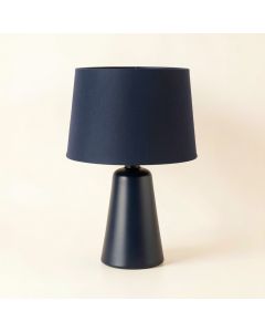 Meadow Crossing Table Lamp With A Plain Fabric Shade - Navy (synthetic illustration; no displayed measurements)