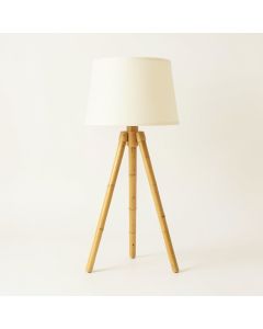 Stone Arc Floor Lamp With A Plain Fabric Shade - Cream (synthetic illustration; no displayed measurements)