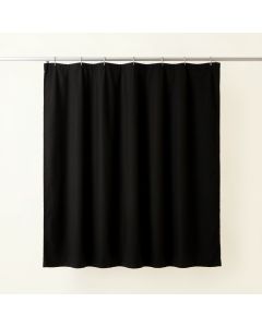 Ash Bend Shower Curtain Hanging Flat From A Plain Rod - Black (synthetic illustration; no displayed measurements)