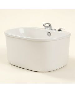 71 '' X 32 '' Freestanding Soaking Fiberglass Bathtub With Faucet (synthetic illustration; no displayed measurements)