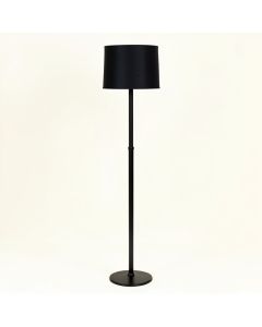 Lake Dale Floor Lamp With A Plain Fabric Shade - Black (synthetic illustration; no displayed measurements)