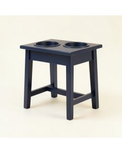 Meadow Bluff Pet Feeding Stand With Two Plain Empty Bowls - Navy (synthetic illustration; no displayed measurements)