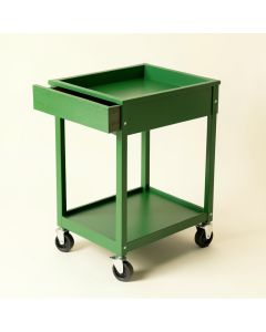 Meadow Bridge Empty Rolling Workshop Cart - Green (synthetic illustration; no displayed measurements)