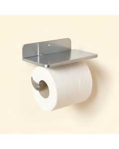 Wall Mount Toilet Paper Holder With Shelf (synthetic illustration; no displayed measurements)