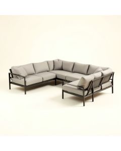 Dinja Patio Sectional With Cushions (synthetic illustration; no displayed measurements)