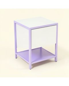 Desmon Metal Nightstand In White/Light Purple (synthetic illustration; no displayed measurements)