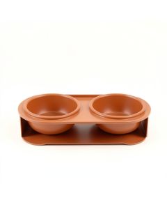 Briar Branch Pet Feeding Stand With Two Plain Empty Bowls - Terracotta (synthetic illustration; no displayed measurements)