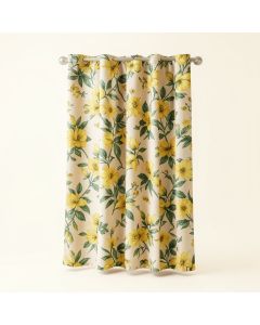 Magnolia 100 % Cotton Floral Room Darkening Rod Pocket Single Curtain Panel (synthetic illustration; no displayed measurements)