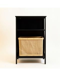 Shore Bluff Freestanding Pull-Out Hamper Cabinet - Black (synthetic illustration; no displayed measurements)