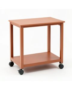 Birch Crest Empty Rolling Workshop Cart - Terracotta (synthetic illustration; no displayed measurements)