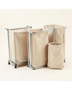 Ash Brook Laundry Sorting Station With Plain Removable Bags - Beige (synthetic illustration; no displayed measurements)