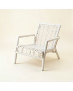 Linden Arc Outdoor Lounge Chair - White (synthetic illustration; no displayed measurements)