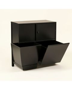 Hazel Crest Freestanding Pull-Out Hamper Cabinet - Black (synthetic illustration; no displayed measurements)