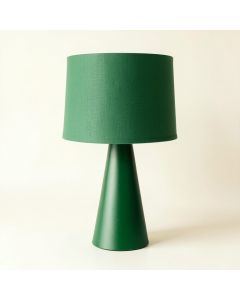 Meadow Crest Table Lamp With A Plain Fabric Shade - Green (synthetic illustration; no displayed measurements)