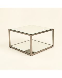 Rillie Modern Rectangular Metal And Mirror Coffee Table (synthetic illustration; no displayed measurements)