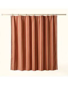 Moss Canyon Shower Curtain Hanging Flat From A Plain Rod - Terracotta (synthetic illustration; no displayed measurements)