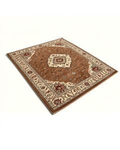 Yunisber Oriental Machine Made Power Loom Wool/Polyester Brown/Beige/Red Area Rug (synthetic illustration; no displayed measurements)
