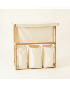 Rowan Bend Laundry Sorting Station With Plain Removable Bags - Cream (synthetic illustration; no displayed measurements)