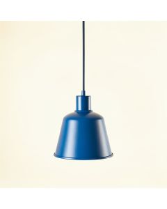 Glen Bend Pendant Light Suspended From One Plain Cable - Blue (synthetic illustration; no displayed measurements)